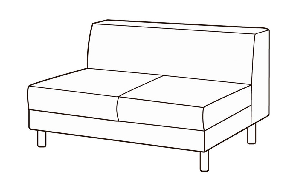 Модуль 2-х местный без подлокотников Домино