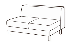 Модуль 2-х местный без подлокотников Домино