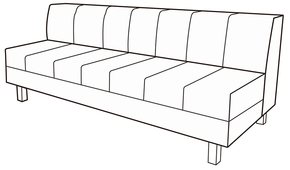 Модуль 3-х местный без подлокотников Лима