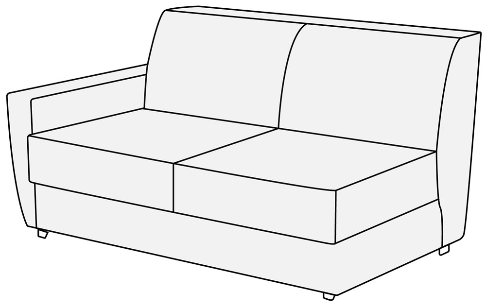 Модуль 2-х местный с левым подлокотником Омега