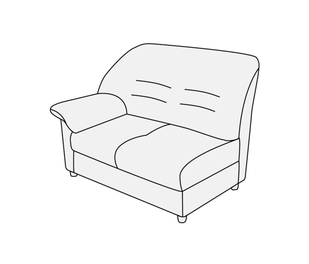 Модуль 2-местный с левым подлокотником Премьер