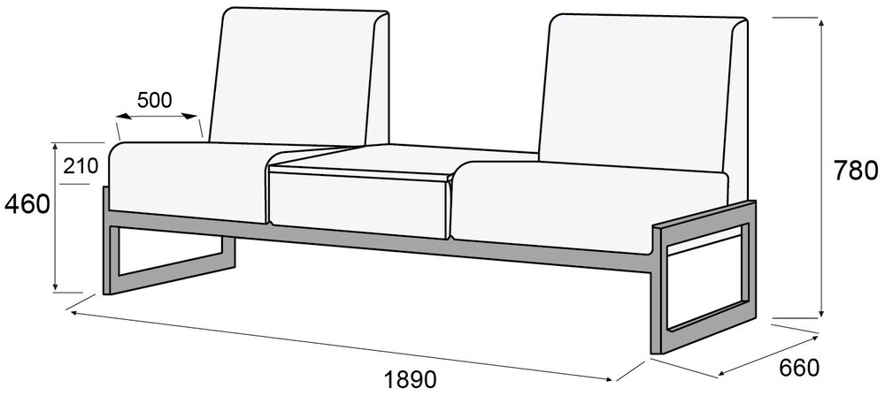 Диван одноместный Сигма со столиком