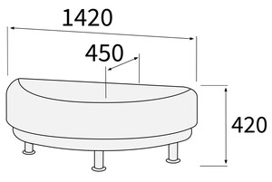 Пуф 2-х местный Снейк