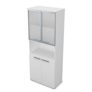 Шкаф высокий со стеклом и нишей