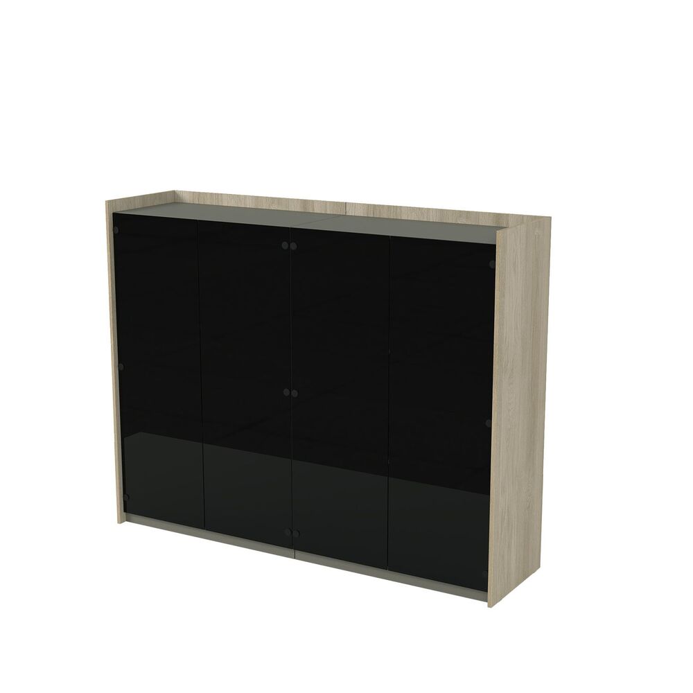 Шкаф средний, со стеклом, двусоставный