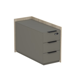 Тумба опорная, угл, с ящиками (метабокс), с код замком (универс: прав/лев)