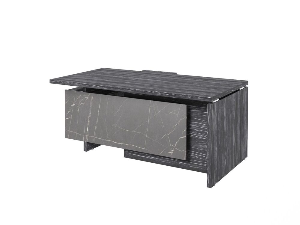 Стол руководителя с опорной тумбой (правый) (Фурнитура INOX)