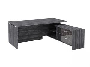 Стол руководителя с опорной тумбой (правый) (Фурнитура INOX)