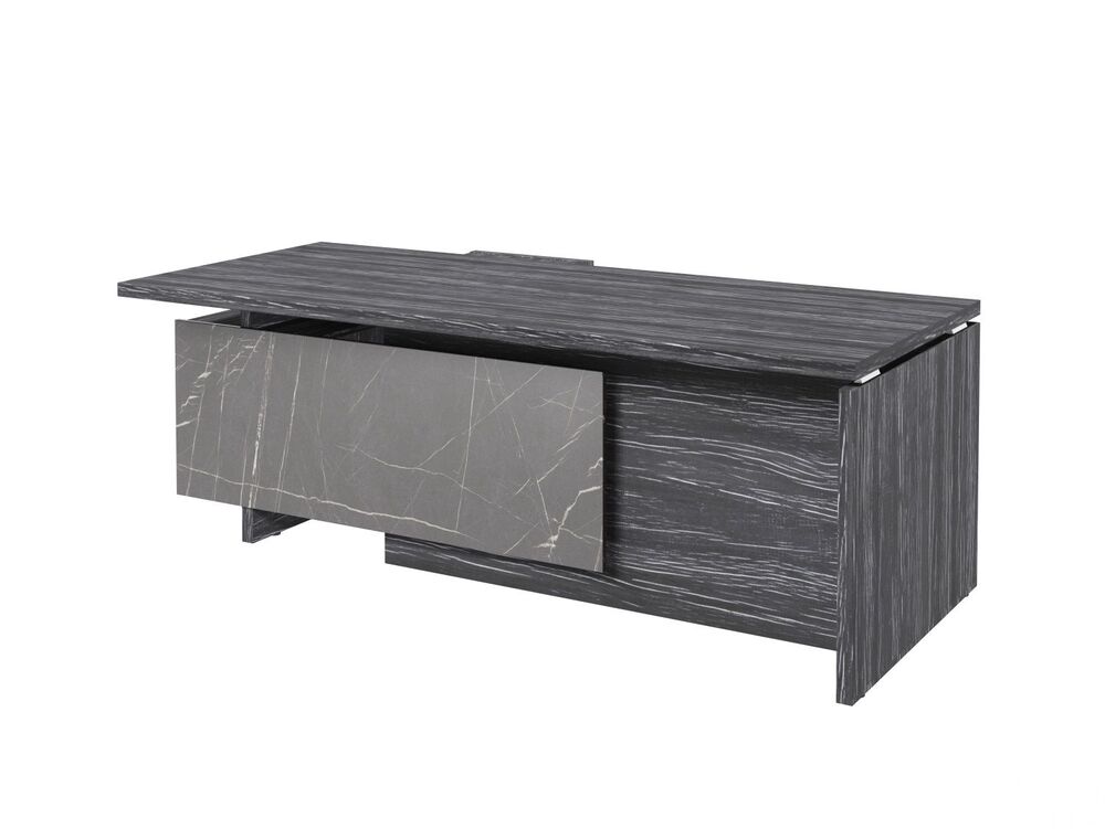 Стол руководителя с опорной тумбой (правый) (Фурнитура INOX)