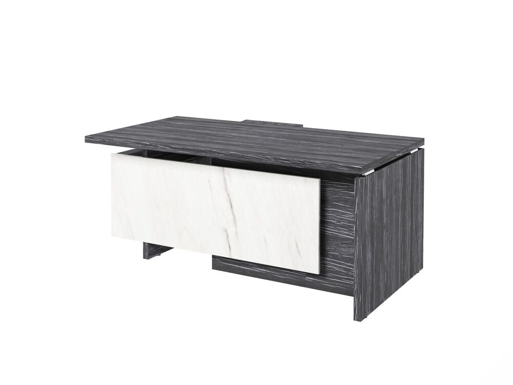 Стол руководителя с опорной тумбой (правый) (Фурнитура INOX)