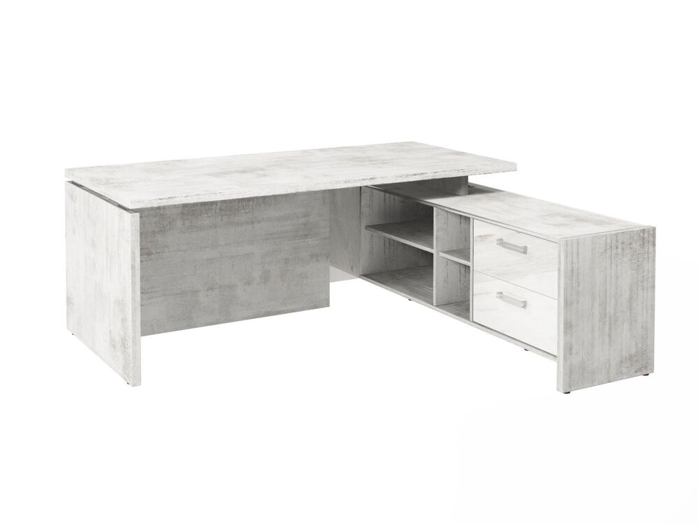 Стол руководителя с опорной тумбой (правый) (Фурнитура INOX)