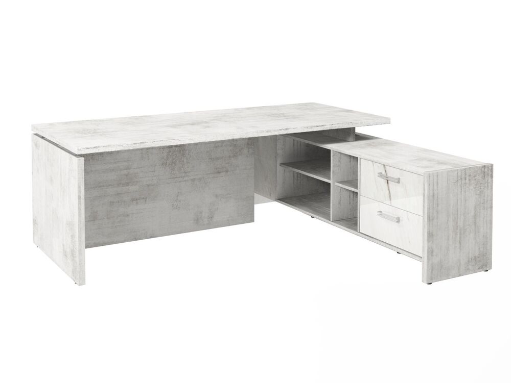 Стол руководителя с опорной тумбой (правый) (Фурнитура INOX)