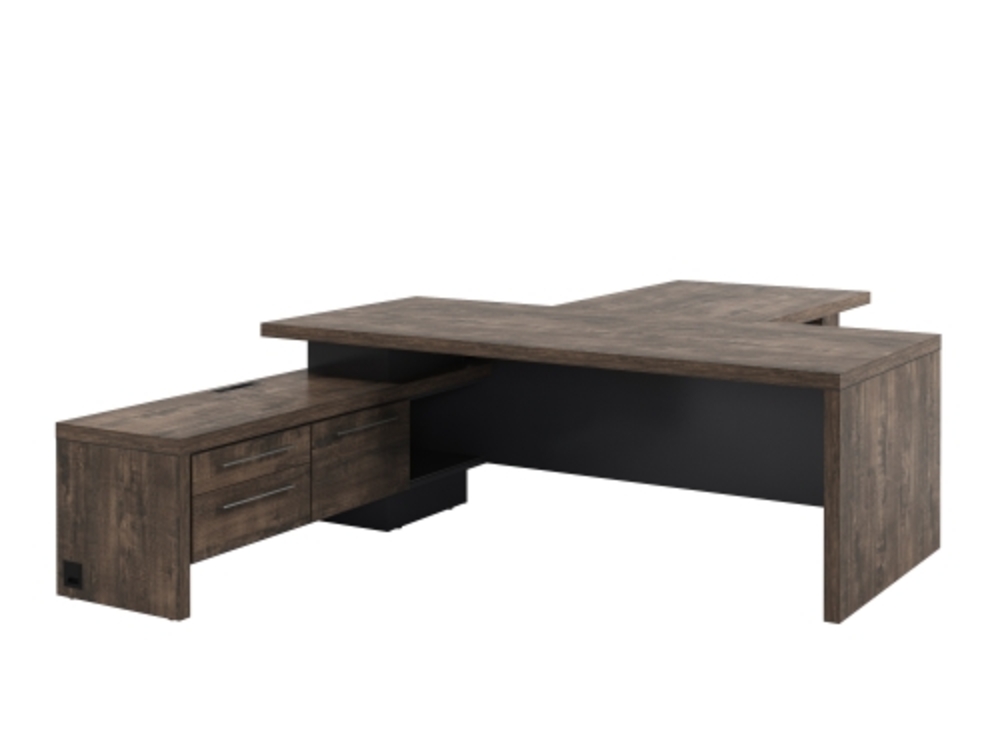 Стол руководителя с опорной тумбой (левый)