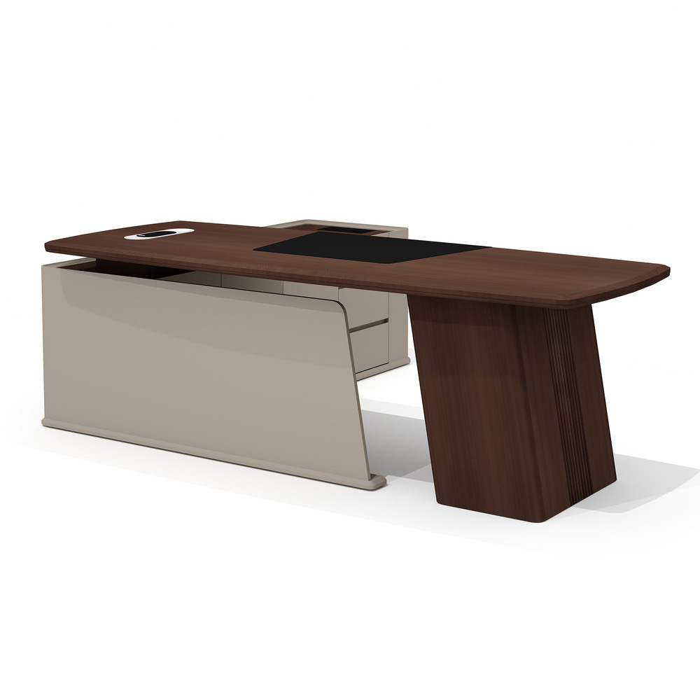 Стол руководителя с опорной тумбой (правый)