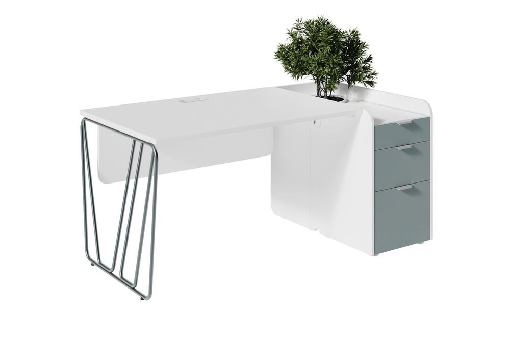 Композиция стол с ажурной ногой и тумбами