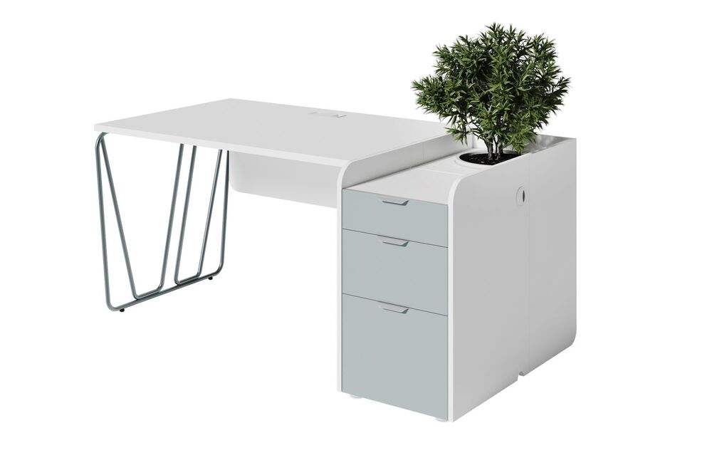 Композиция стол с ажурной ногой и тумбами