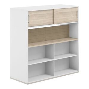 Стеллаж-комбо 2-стор. 1438 с антресолью, с экраном тканевым низким