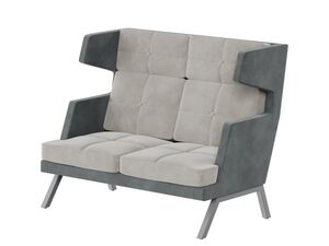 Диван двухместный высокий с декором из пуговиц