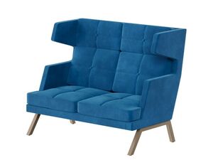 Диван двухместный высокий с декором из пуговиц