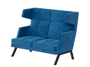 Диван двухместный высокий с декором из пуговиц