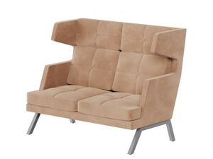 Диван двухместный высокий с декором из пуговиц