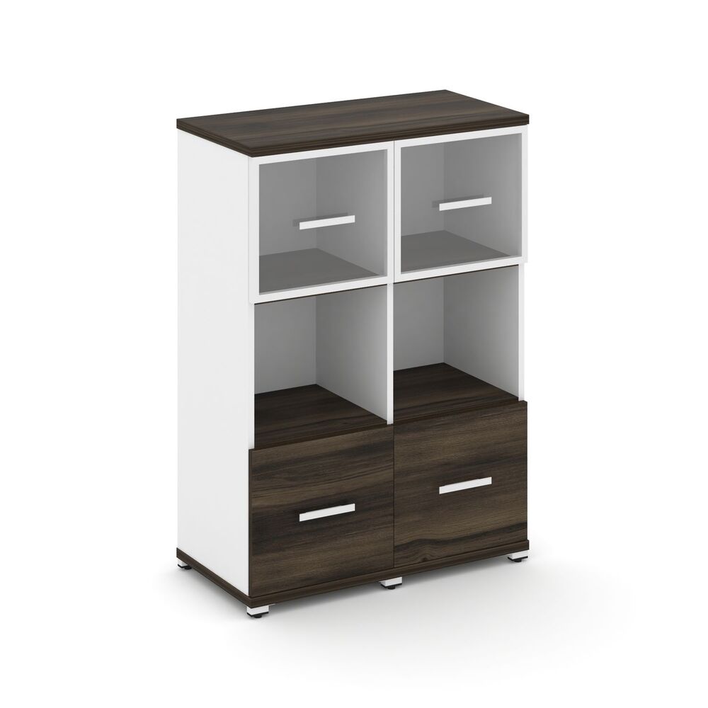 Шкаф две узкие секции, 3 ниши