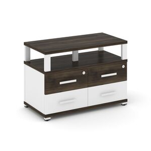 Тумба приставная широкая 4 ящика с надставкой широкой