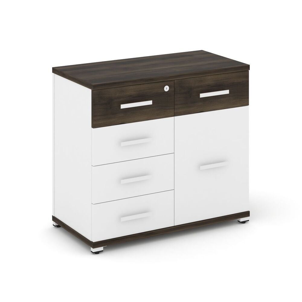 Тумба приставная широкая 5 ящиков + 1 распашной фасад