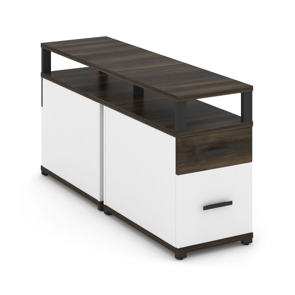 Тумба двухсторонняя приставная 1 ящик + 1 распашной фасад с надставкой