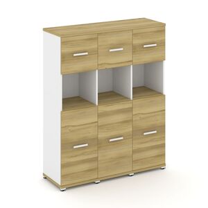 Шкаф три узкие секции, 4 ниши