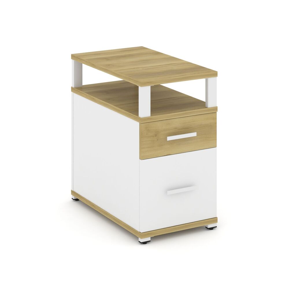 Тумба приставная 1 ящик + 1 распашной фасад с надставкой