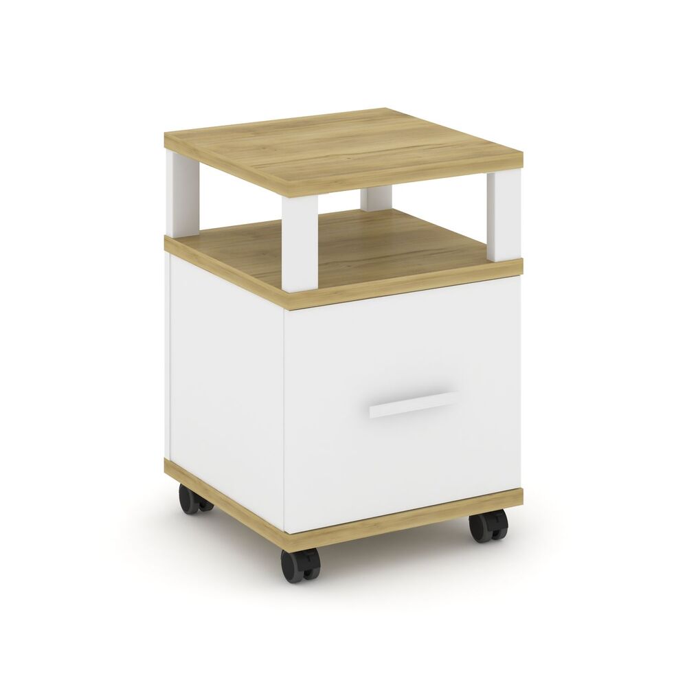 Тумба мобильная 1 распашной фасад с надставкой