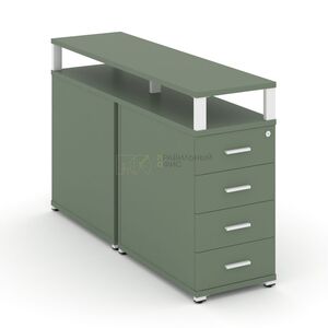 Тумба двухсторонняя опорная/приставная 4 ящика с надставкой
