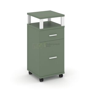 Тумба мобильная 1 ящик + 1 распашной фасад с надставкой