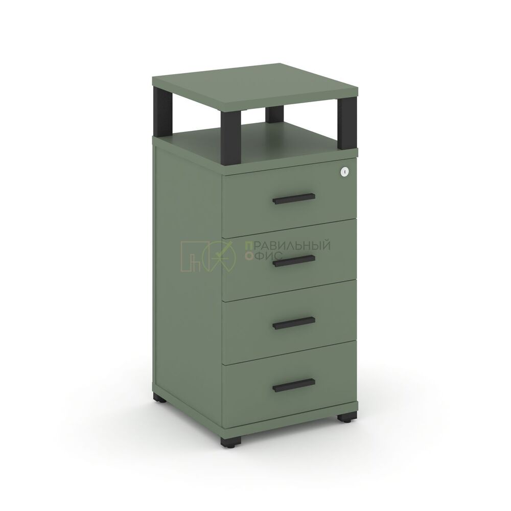 Тумба опорная/приставная 4 ящика с надставкой