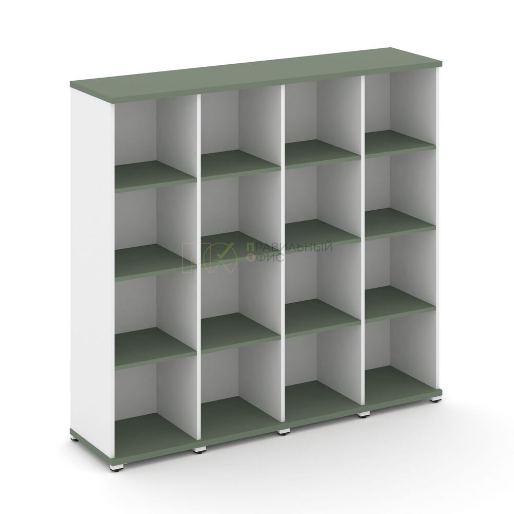 Стеллаж четыре узкие секции, 4 ниши