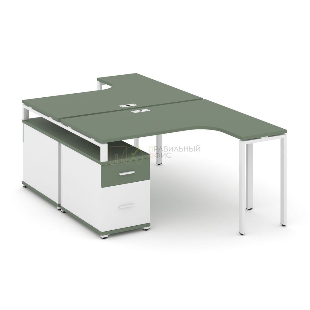 Рабочая станция с двойной опорной тумбой