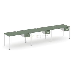 Рабочая станция односторонняя с подвесными тумбами на 3 места