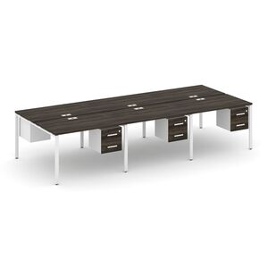 Рабочая станция двухсторонняя с подвесными тумбами на 6 мест