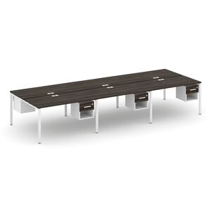 Рабочая станция двухсторонняя с подвесными тумбами на 6 мест