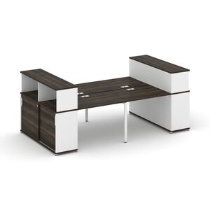 Рабочая станция с опорными шкафами купе с надставкой низкой