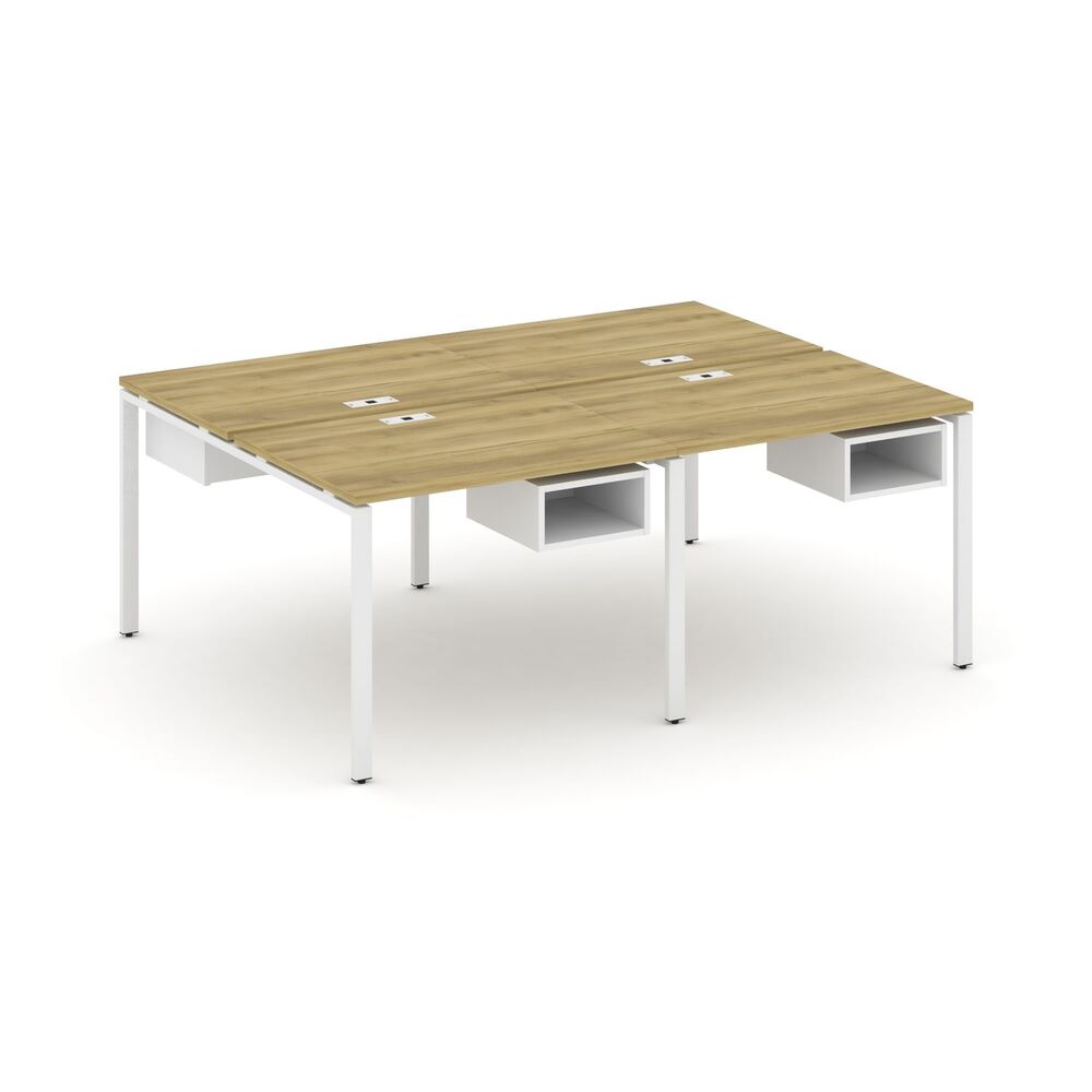 Рабочая станция двухсторонняя с подвесными тумбами на 4 места