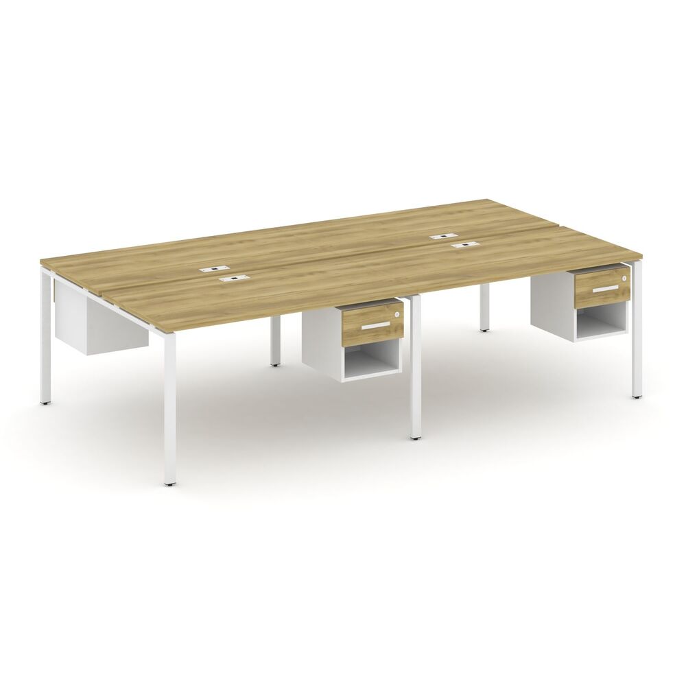 Рабочая станция двухсторонняя с подвесными тумбами на 4 места