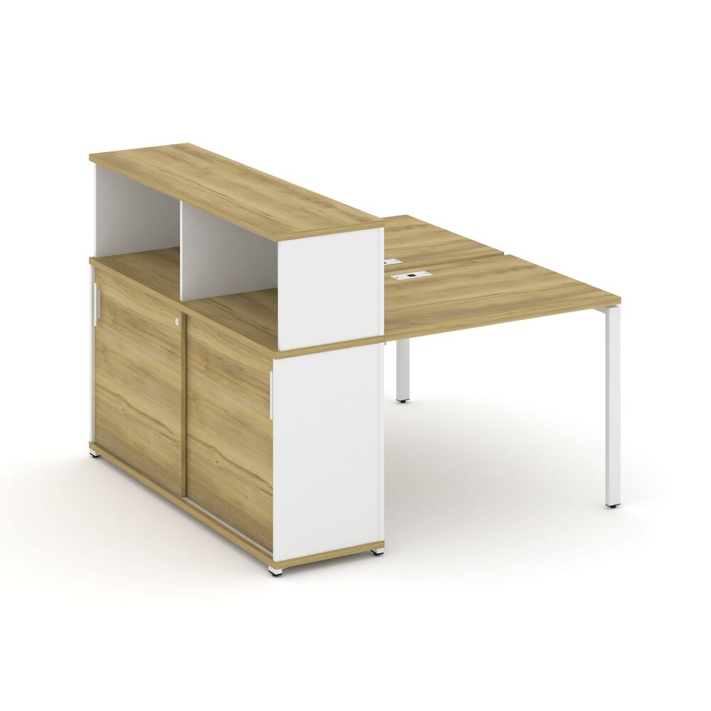 Рабочая станция с опорным шкафом купе с надставкой низкой