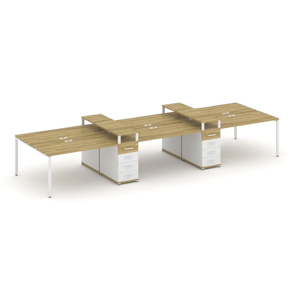 Рабочая станция на 6 мест с двумя опорными тумбами