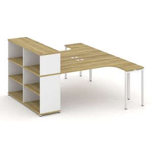 Рабочая станция с опорным стеллажом с надставкой низкой