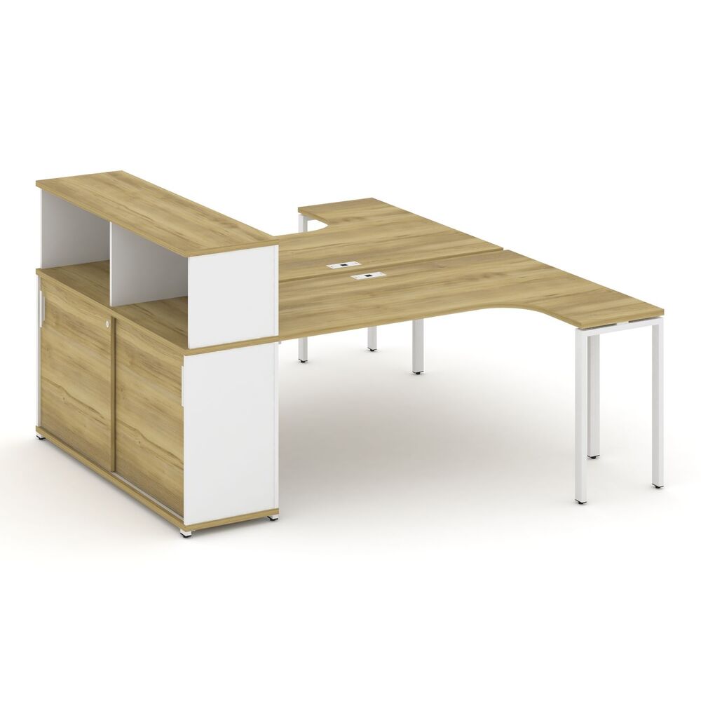 Рабочая станция с опорным шкафом-купе с надставкой низкой