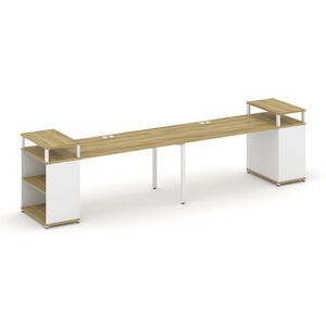 Рабочая станция с опорными стеллажами с верхними горизонтами