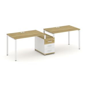 Рабочая станция на 2 места с одной опорной тумбой