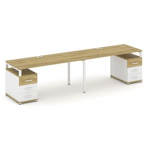 Рабочая станция на 2 места с двумя опорными тумбами